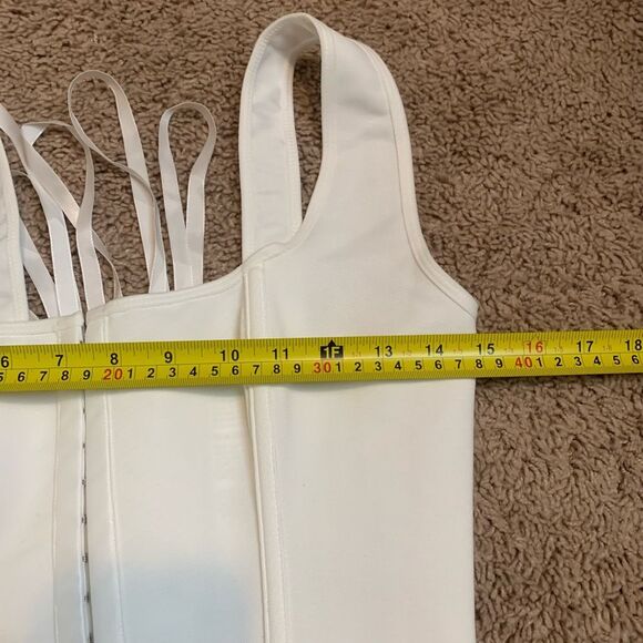 Bustier White Corset Hook Eye Lace Top Small Boning Fashion - Picture 6 of 7